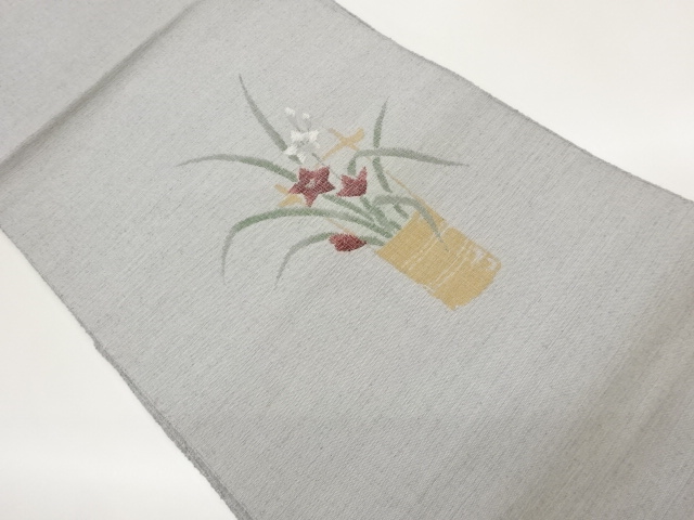 JAPANESE KIMONO / TSUMUGI KIKYO PATTERN WEAVING NAGOYA OBI